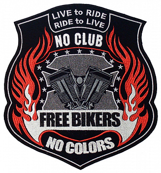 нашивка FREE BIKERS красная - нш016